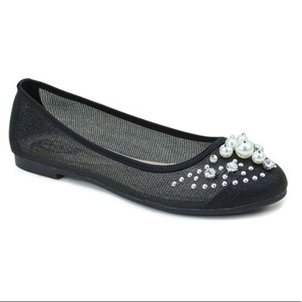 Italina by Summer Rio Black Embellished Flat